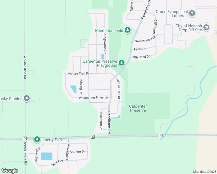 map of restaurants, bars, coffee shops, grocery stores, and more near 1311 Winter Wheat Drive in Neenah