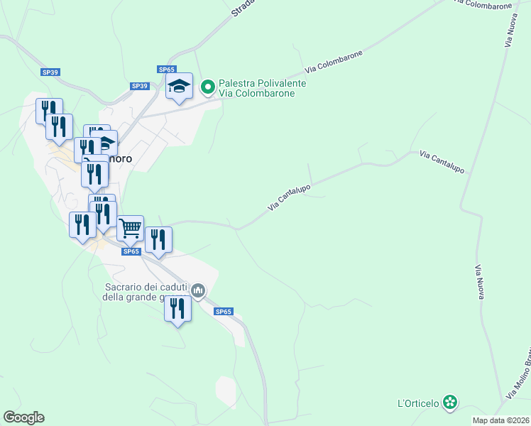 map of restaurants, bars, coffee shops, grocery stores, and more near 700 Via Cantalupo in Provincia di Forlì-Cesena