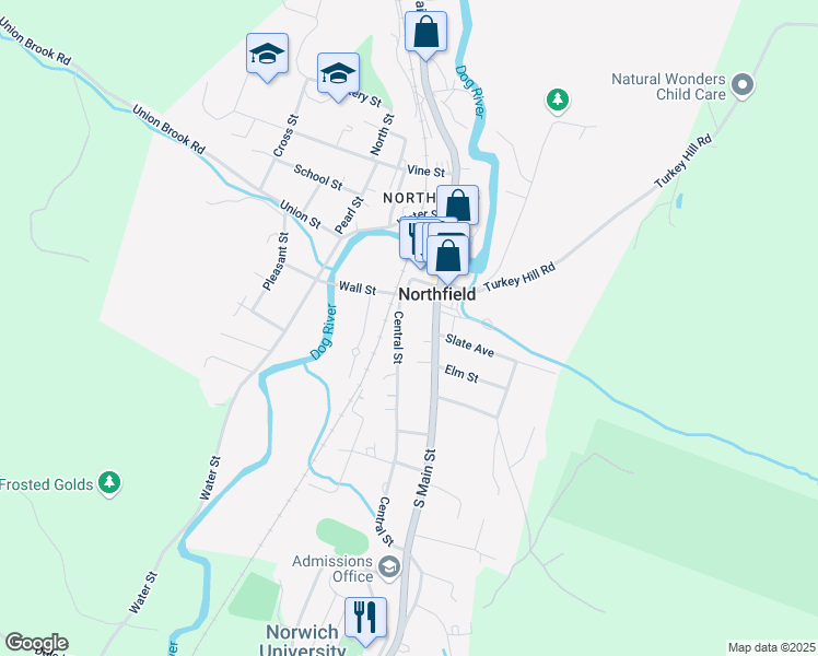 map of restaurants, bars, coffee shops, grocery stores, and more near in Northfield