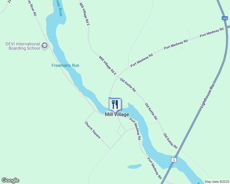 map of restaurants, bars, coffee shops, grocery stores, and more near 1333 Old Hwy 3 in Mill Village