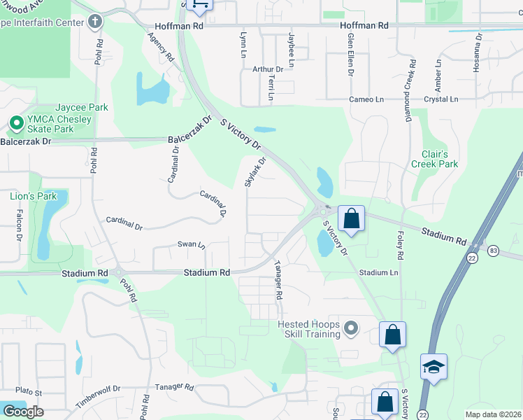 map of restaurants, bars, coffee shops, grocery stores, and more near 312 Gull Path in Mankato