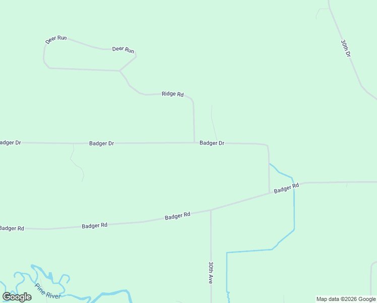 map of restaurants, bars, coffee shops, grocery stores, and more near W2939 Badger Drive in Pine River