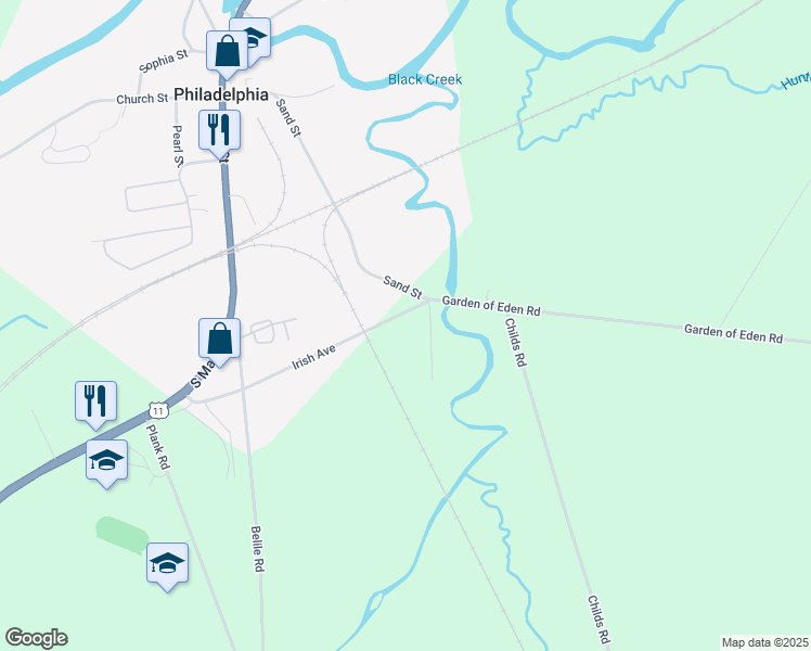 map of restaurants, bars, coffee shops, grocery stores, and more near 33500 Irish Avenue in Philadelphia
