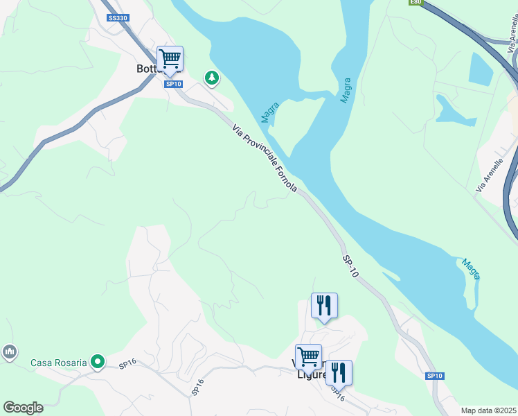 map of restaurants, bars, coffee shops, grocery stores, and more near 5 Via Montebuono in Provincia della Spezia