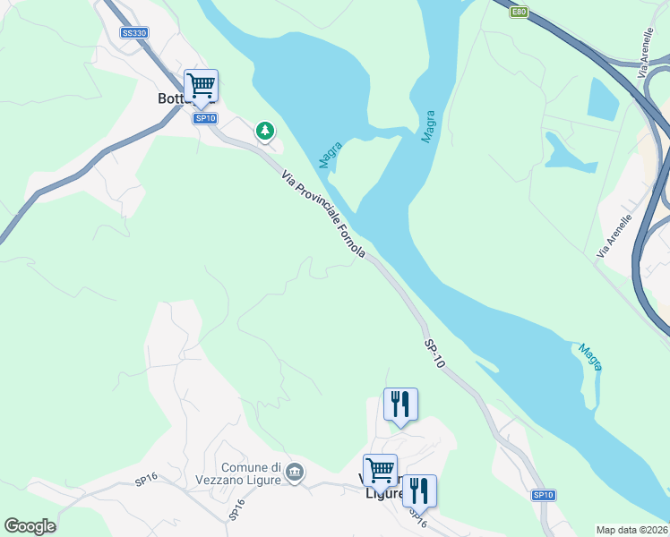 map of restaurants, bars, coffee shops, grocery stores, and more near 1 Via Montebuono in Provincia della Spezia