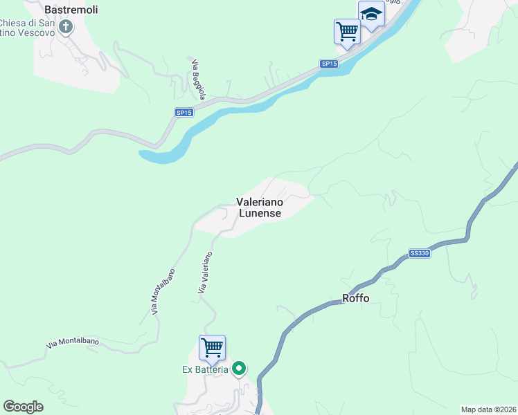 map of restaurants, bars, coffee shops, grocery stores, and more near 7 Via Tassonara in Valeriano
