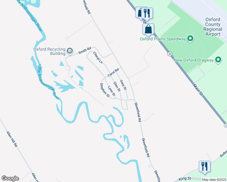 map of restaurants, bars, coffee shops, grocery stores, and more near 33 Lynn Street in Oxford