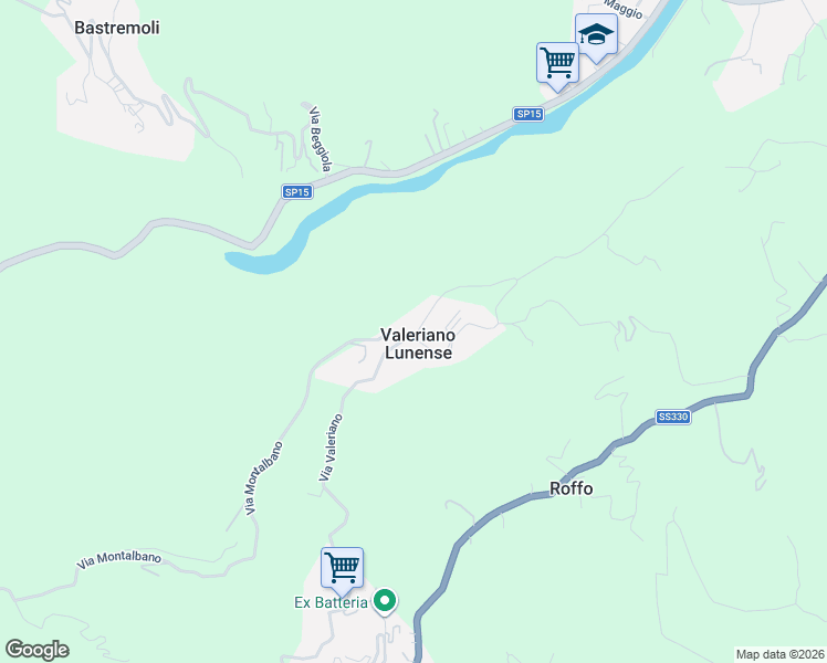 map of restaurants, bars, coffee shops, grocery stores, and more near 7 Via Tassonara in Valeriano