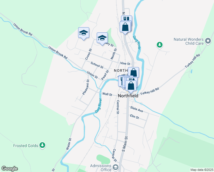 map of restaurants, bars, coffee shops, grocery stores, and more near 144 Wall Street in Northfield