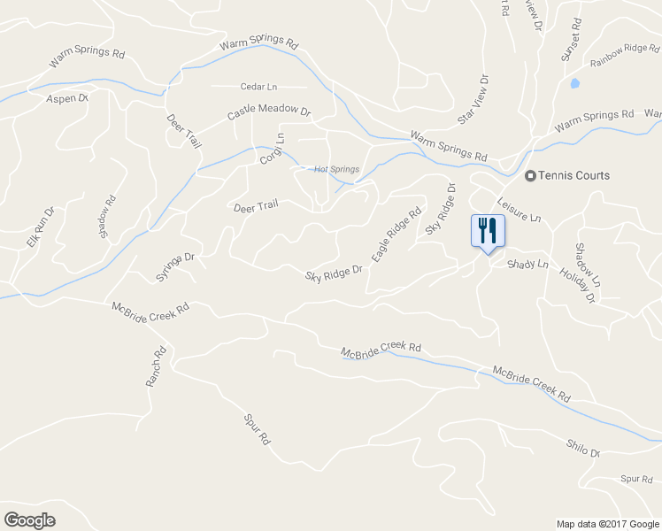 map of restaurants, bars, coffee shops, grocery stores, and more near 47 Scott Lane in Garden Valley