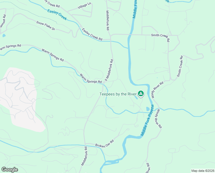 map of restaurants, bars, coffee shops, grocery stores, and more near 389 Middlefork Road in Garden Valley