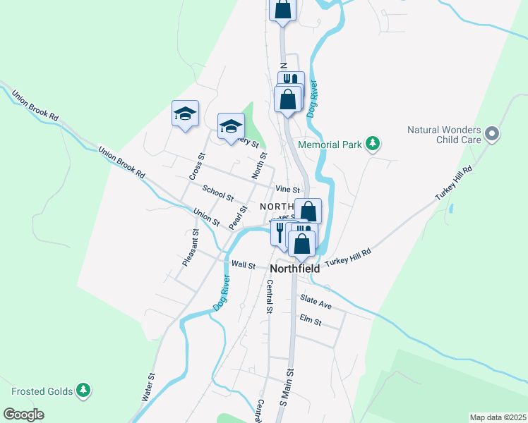 map of restaurants, bars, coffee shops, grocery stores, and more near 37 Carpenter Street in Northfield