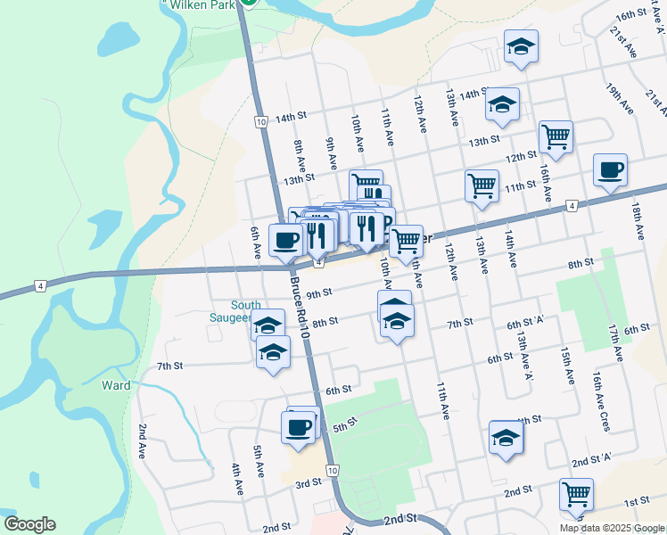 map of restaurants, bars, coffee shops, grocery stores, and more near 269 10th Street in Hanover