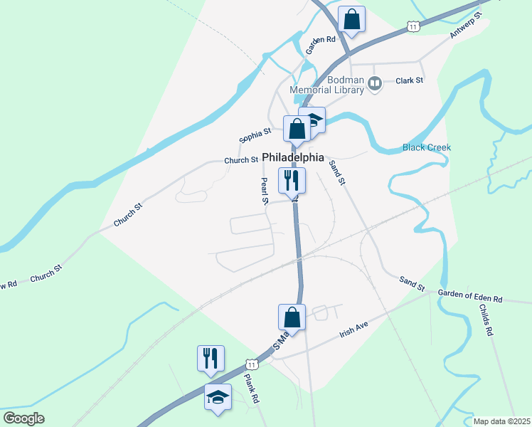 map of restaurants, bars, coffee shops, grocery stores, and more near 300 Quaker Avenue in Philadelphia