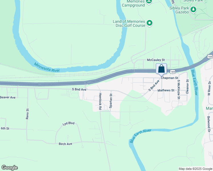 map of restaurants, bars, coffee shops, grocery stores, and more near 714 Southbend Avenue in Mankato