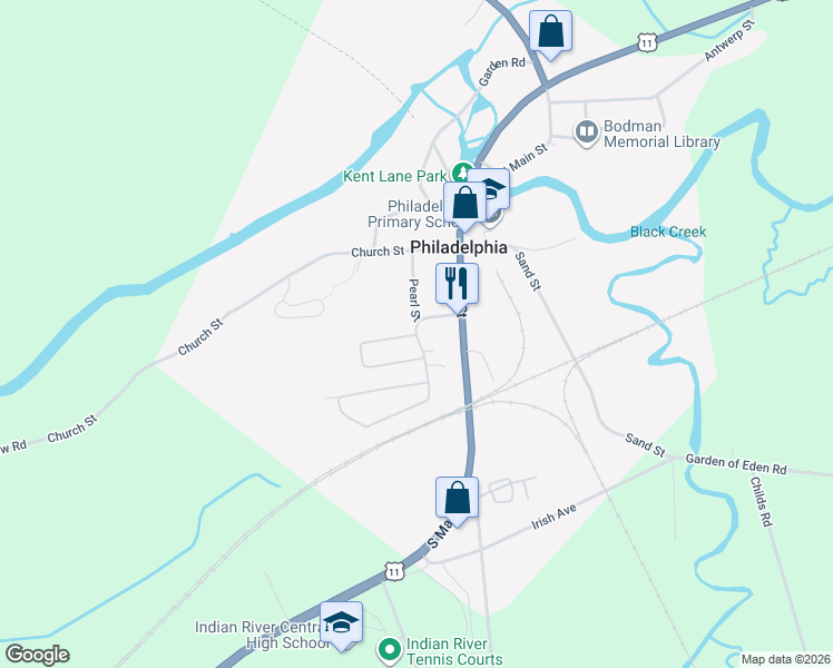 map of restaurants, bars, coffee shops, grocery stores, and more near 3 Quaker Avenue in Philadelphia