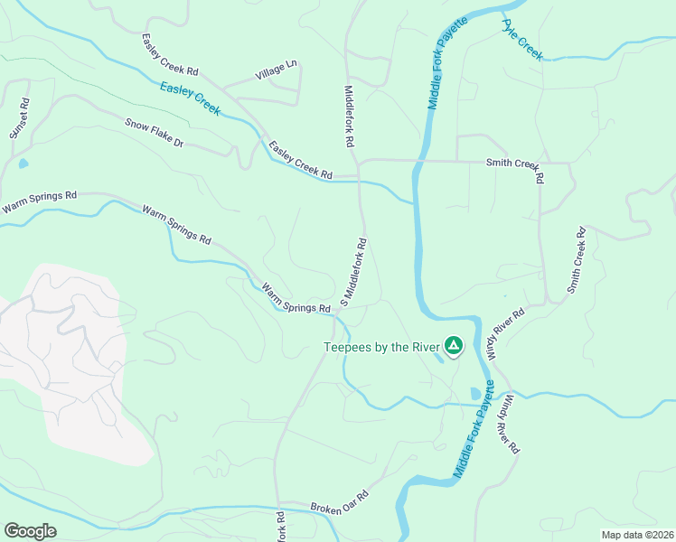 map of restaurants, bars, coffee shops, grocery stores, and more near 389 Middlefork Road in Garden Valley