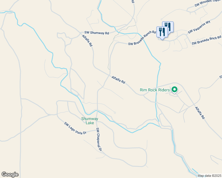 map of restaurants, bars, coffee shops, grocery stores, and more near 16649 SW Ranchview Ct in Powell Butte