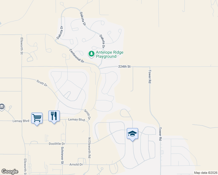 map of restaurants, bars, coffee shops, grocery stores, and more near 249 Sitting Bull Court in Box Elder