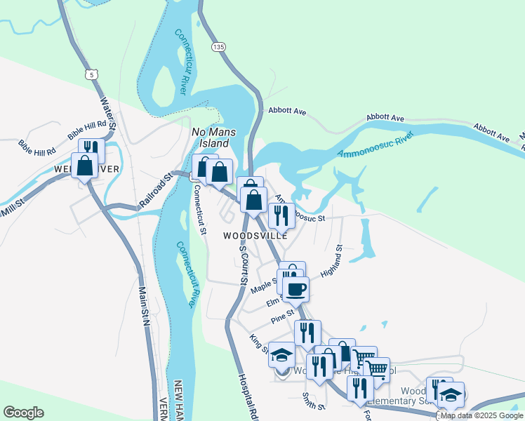 map of restaurants, bars, coffee shops, grocery stores, and more near 10 Railroad Street in Haverhill