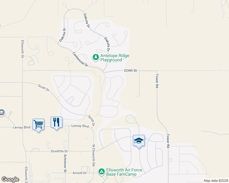 map of restaurants, bars, coffee shops, grocery stores, and more near 249 Sitting Bull Court in Box Elder