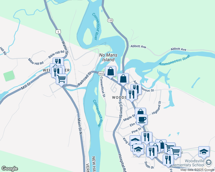 map of restaurants, bars, coffee shops, grocery stores, and more near 29 1/2 Central Street in Haverhill