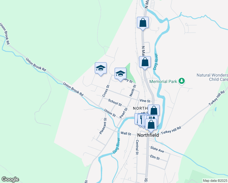 map of restaurants, bars, coffee shops, grocery stores, and more near 288 Vine Street in Northfield