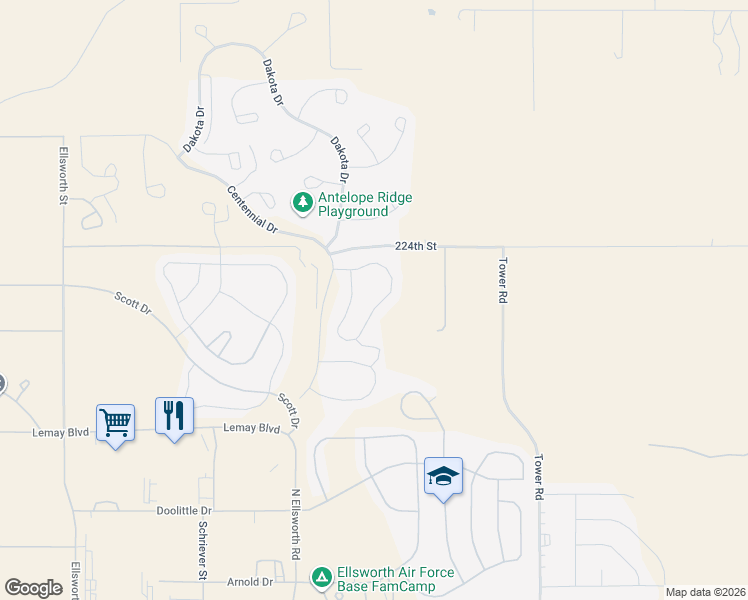 map of restaurants, bars, coffee shops, grocery stores, and more near 249 Sitting Bull Court in Box Elder