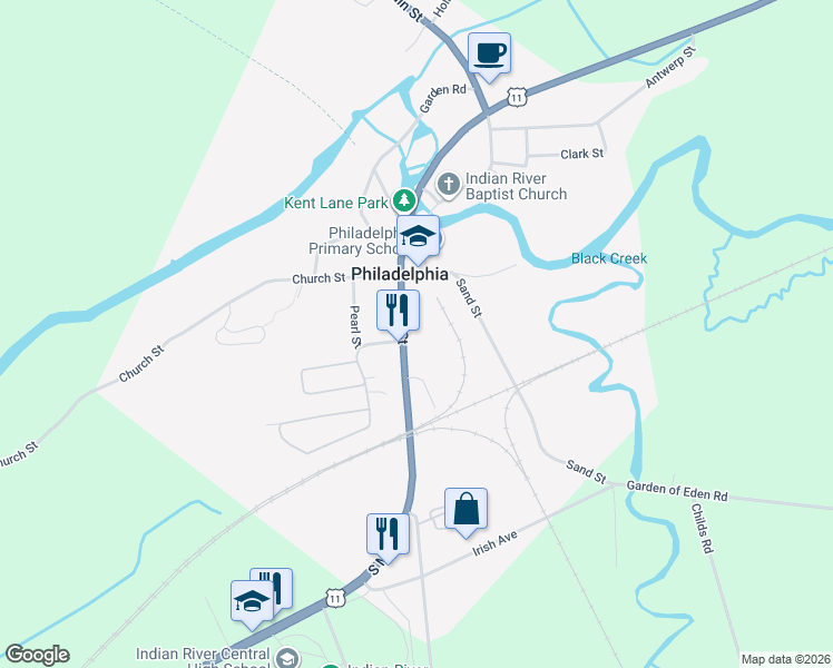 map of restaurants, bars, coffee shops, grocery stores, and more near 14 Main Street in Philadelphia