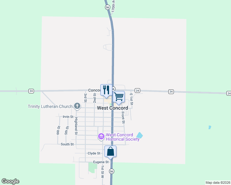 map of restaurants, bars, coffee shops, grocery stores, and more near in Concord