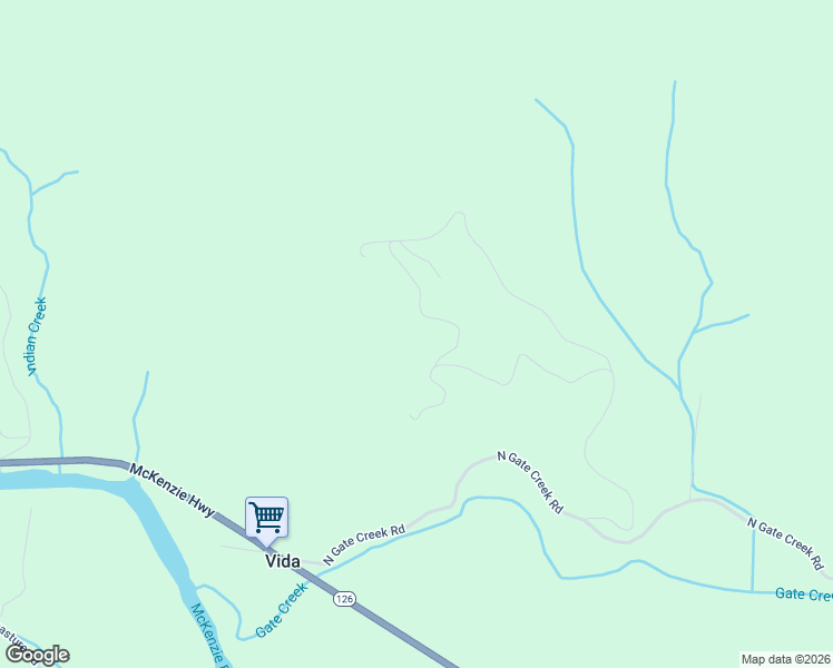 map of restaurants, bars, coffee shops, grocery stores, and more near 45925 North Gate Creek Road in Vida