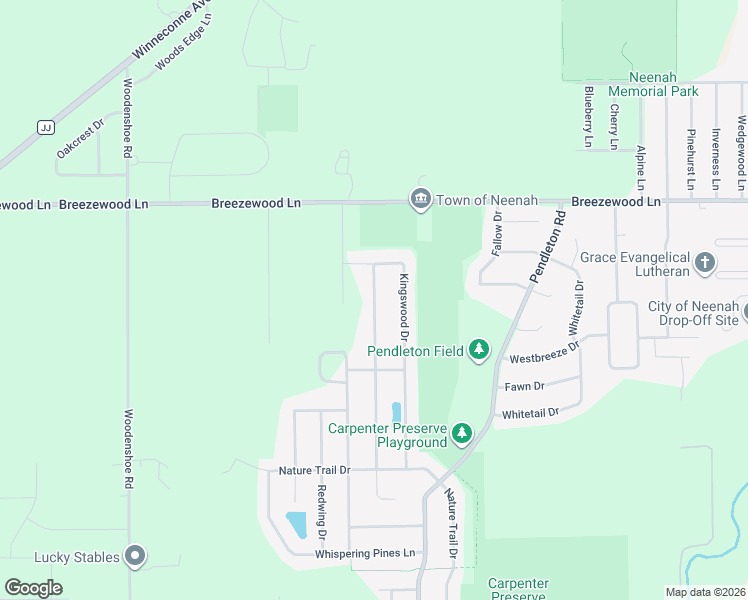 map of restaurants, bars, coffee shops, grocery stores, and more near 1519 Remington Road in Neenah