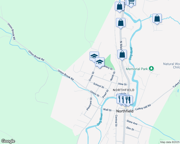 map of restaurants, bars, coffee shops, grocery stores, and more near 408 Vine Street in Northfield