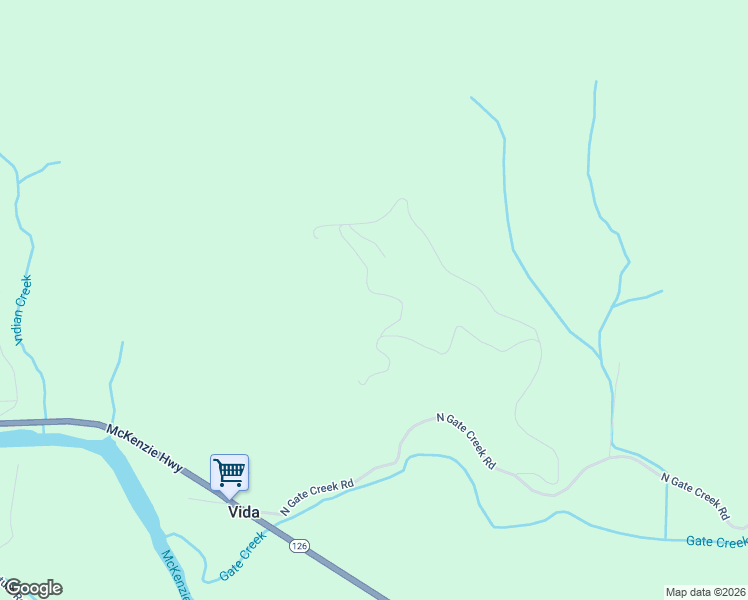 map of restaurants, bars, coffee shops, grocery stores, and more near 45925 North Gate Creek Road in Vida