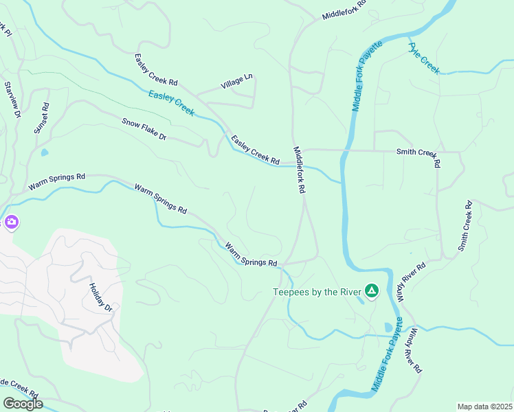 map of restaurants, bars, coffee shops, grocery stores, and more near 30 Easley Creek Road in Garden Valley