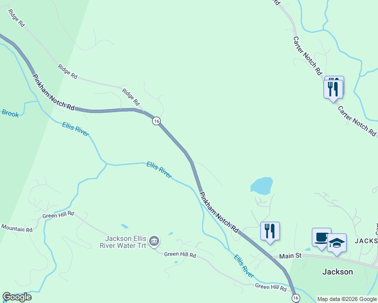 map of restaurants, bars, coffee shops, grocery stores, and more near 294 Pinkham Notch Road in Jackson