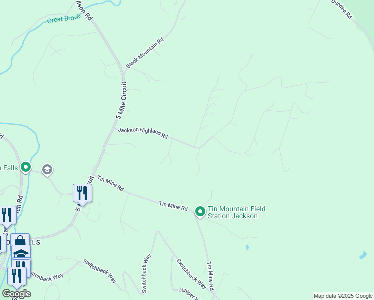 map of restaurants, bars, coffee shops, grocery stores, and more near 75 Jackson Highland Road in Jackson