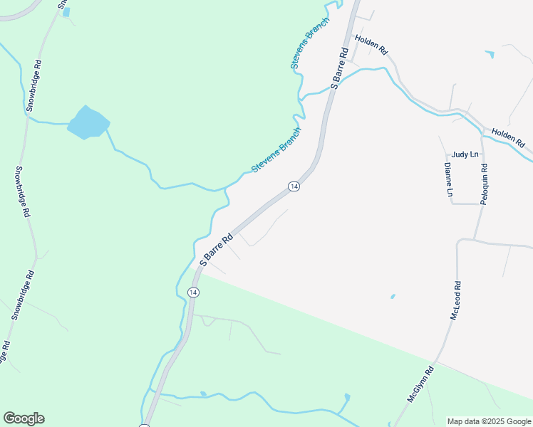 map of restaurants, bars, coffee shops, grocery stores, and more near 1082 South Barre Road in Barre