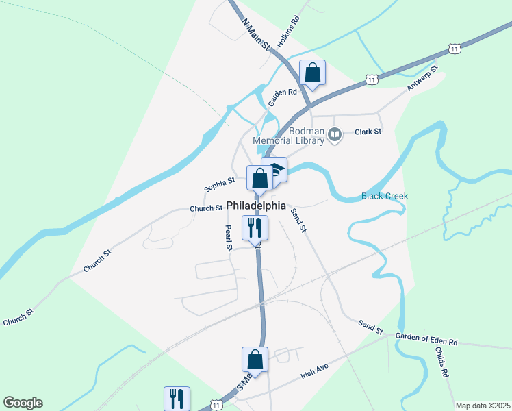 map of restaurants, bars, coffee shops, grocery stores, and more near in Philadelphia