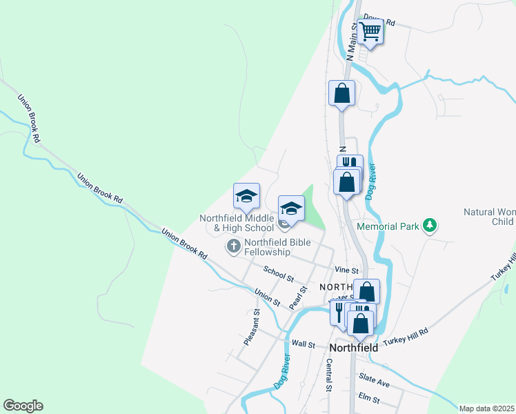 map of restaurants, bars, coffee shops, grocery stores, and more near 10 Cross Street in Northfield