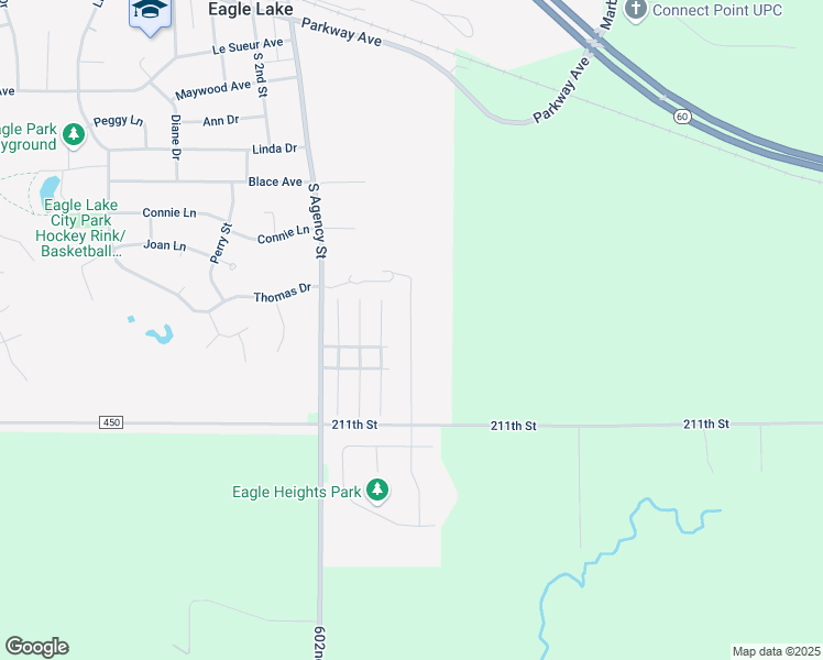 map of restaurants, bars, coffee shops, grocery stores, and more near 615 Maple Lane in Eagle Lake