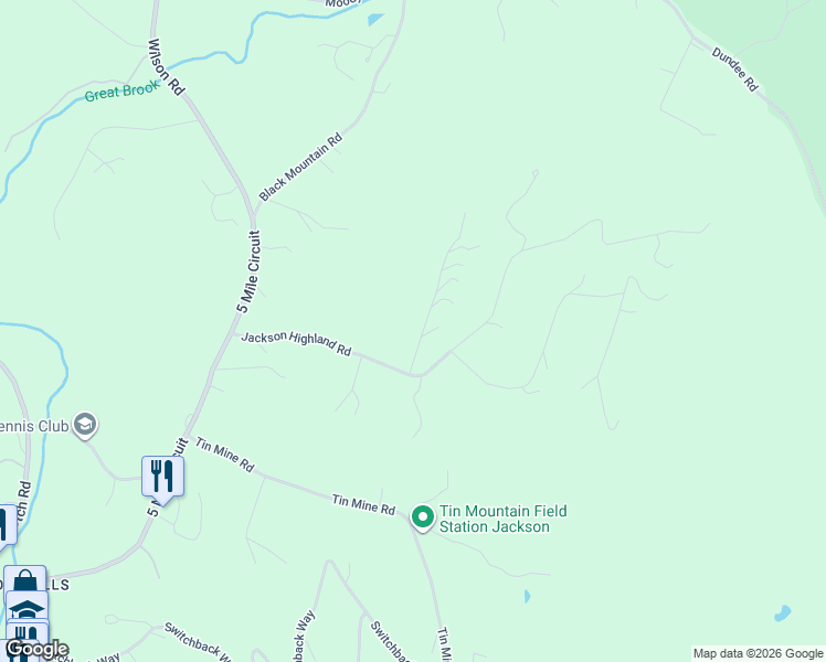 map of restaurants, bars, coffee shops, grocery stores, and more near 19 Lower Highlands Road in Jackson