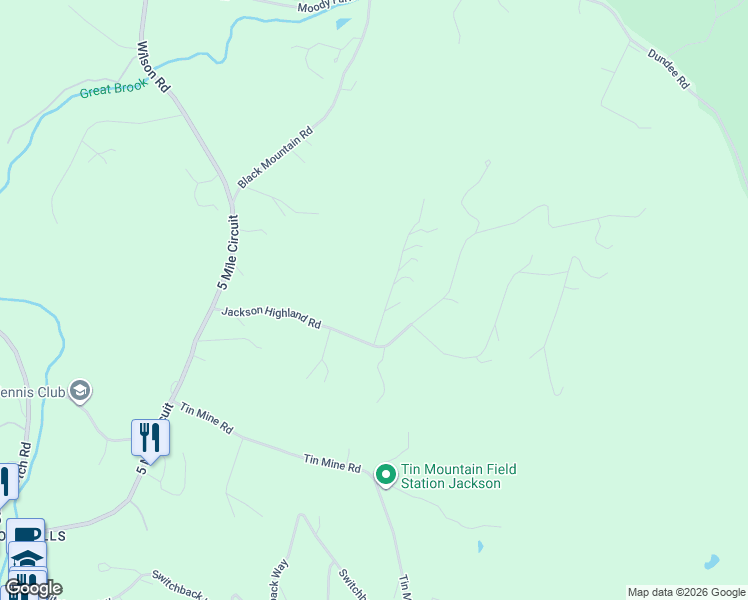 map of restaurants, bars, coffee shops, grocery stores, and more near 19 Lower Highlands Road in Jackson