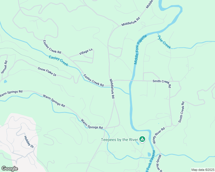 map of restaurants, bars, coffee shops, grocery stores, and more near 30 Easley Creek Road in Garden Valley