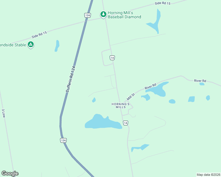 map of restaurants, bars, coffee shops, grocery stores, and more near 17 Church Street in Horning's Mills