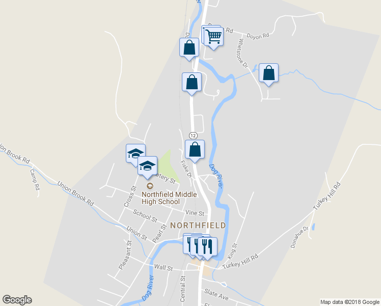 map of restaurants, bars, coffee shops, grocery stores, and more near 473 N Main St in Northfield