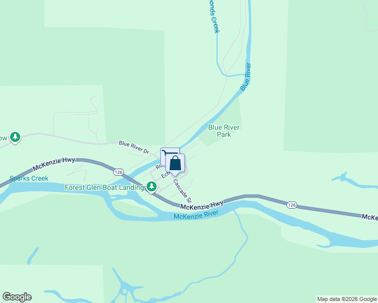 map of restaurants, bars, coffee shops, grocery stores, and more near 51800 Rose Street in Lane County