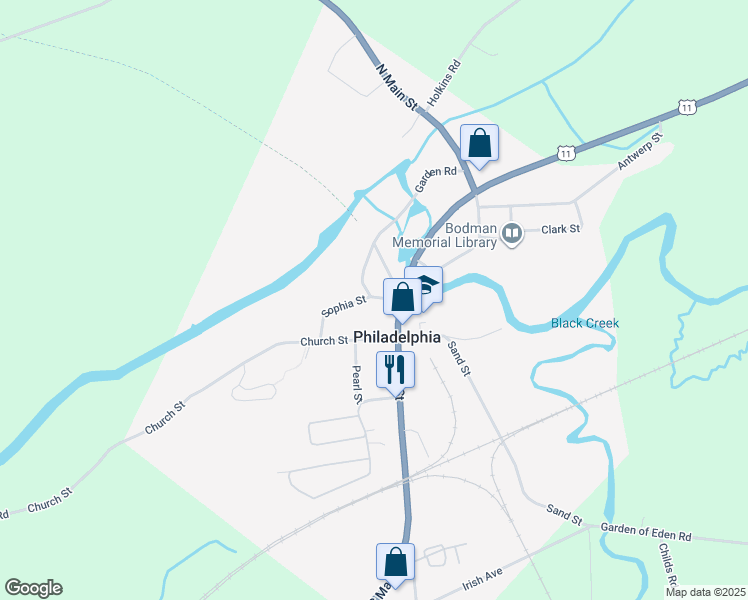 map of restaurants, bars, coffee shops, grocery stores, and more near in Philadelphia