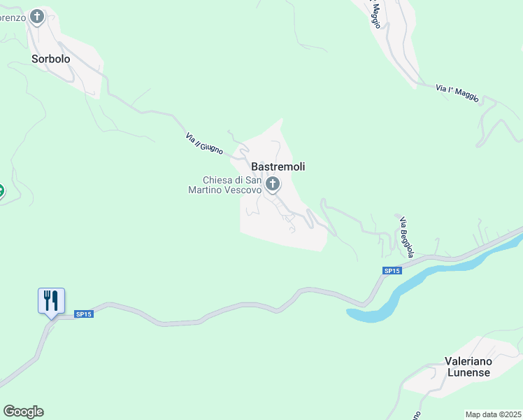 map of restaurants, bars, coffee shops, grocery stores, and more near 5 Via della Cornice in Bastremoli