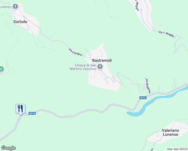 map of restaurants, bars, coffee shops, grocery stores, and more near 5 Via della Cornice in Bastremoli